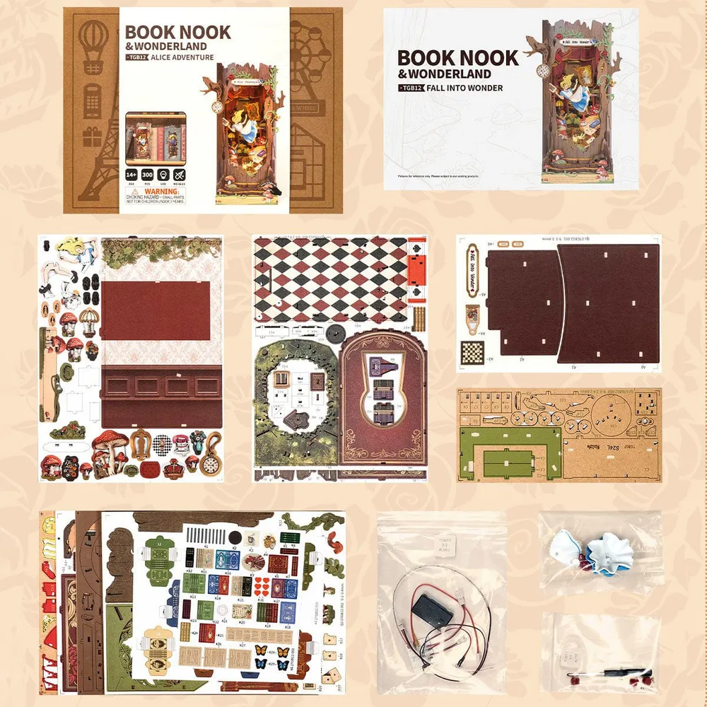 Le contenu de la boîte : planches imprimées, notice, câblage et sachets